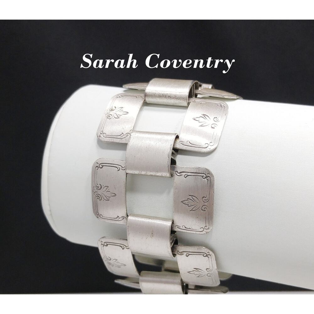 Vintage Sarah Coventry Bracelet, "Melody" Design, Silver Tone, 1970s Jewelry